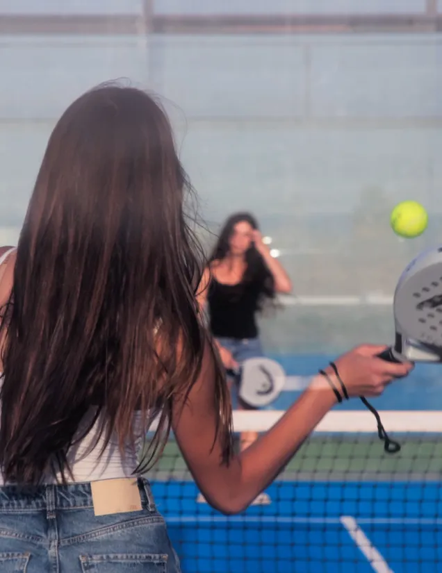Padel rally at Playfield Paros